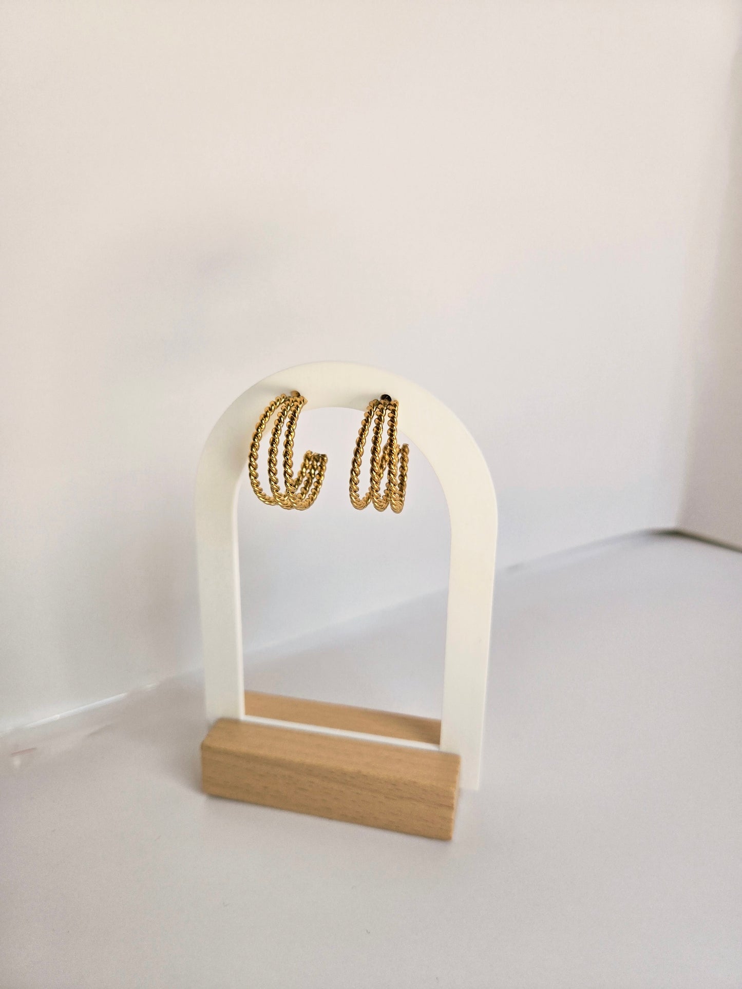 Triple Twist Hoop Earrings