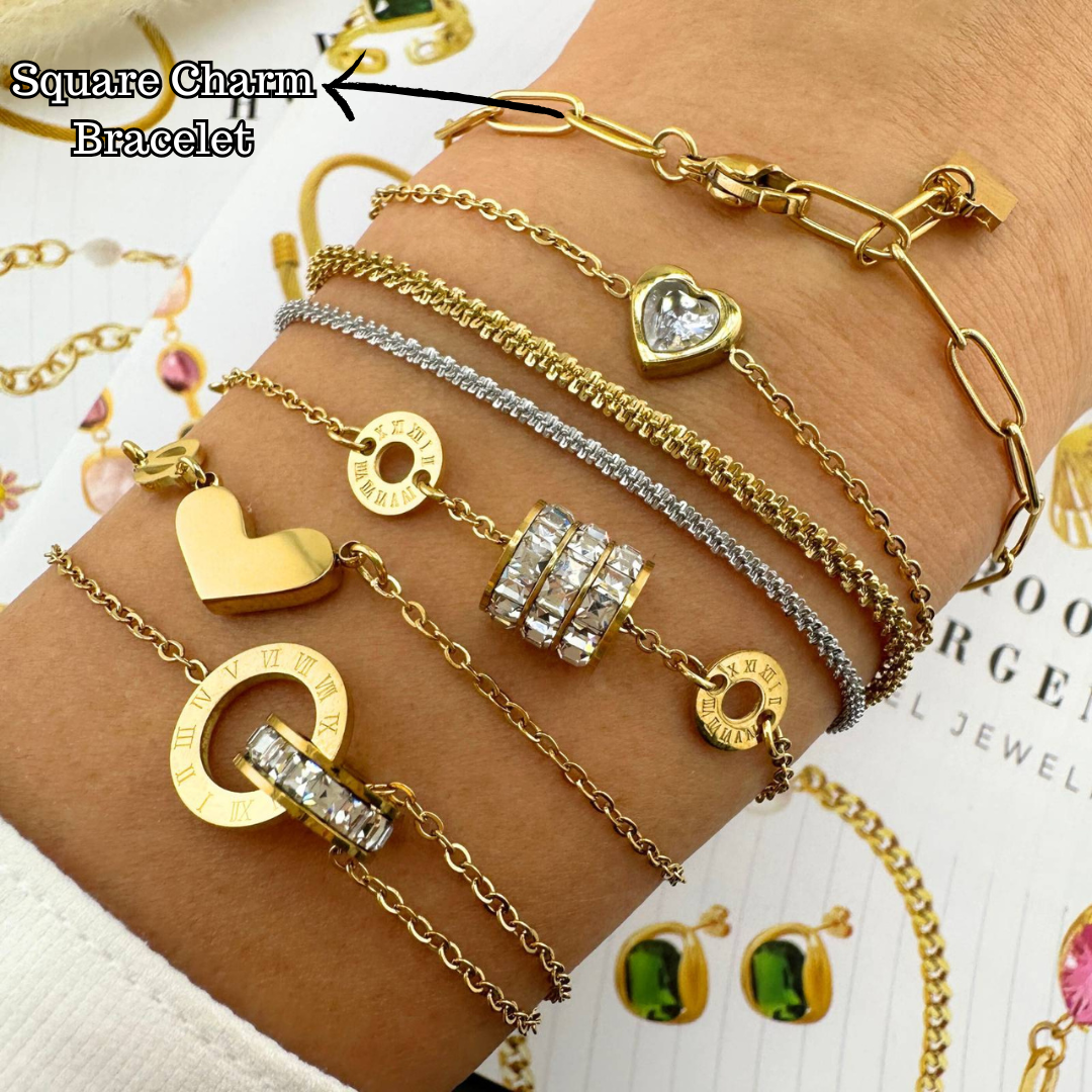 Square Charm Bracelet