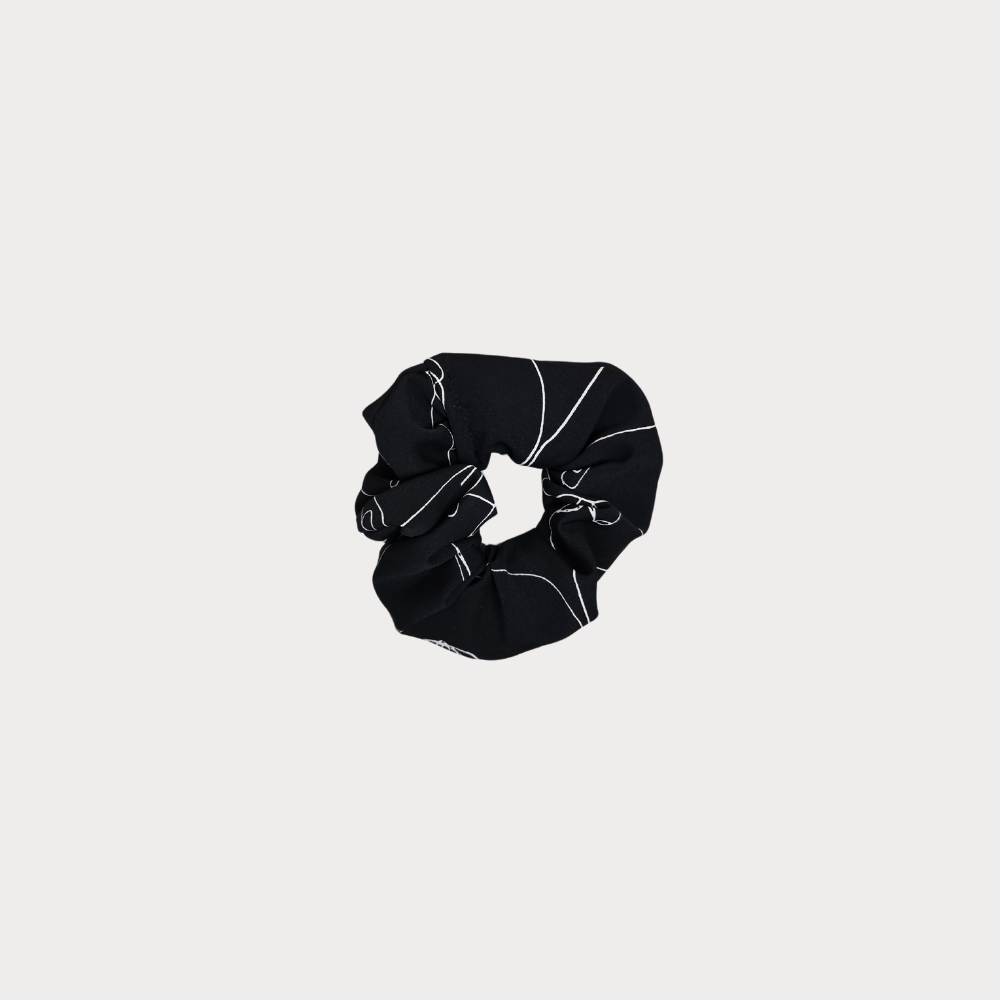 Black and White Patterned Scrunchie