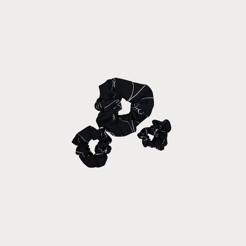 Black and White Patterned Scrunchie